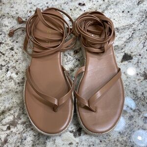 NWOT Nine West Monee Tan Brown Espadrille Flatform Sandal (Size 7)